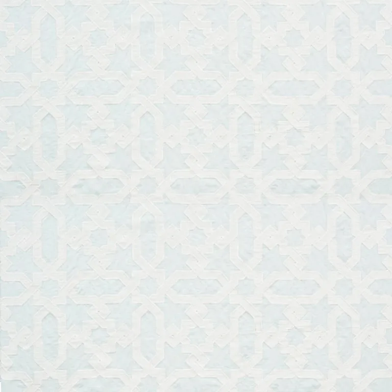 Schumacher 67573 Cordoba Embroidery Mist fabric swatch