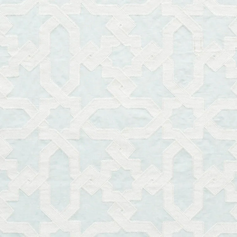 Schumacher 67573 Cordoba Embroidery Mist fabric swatch