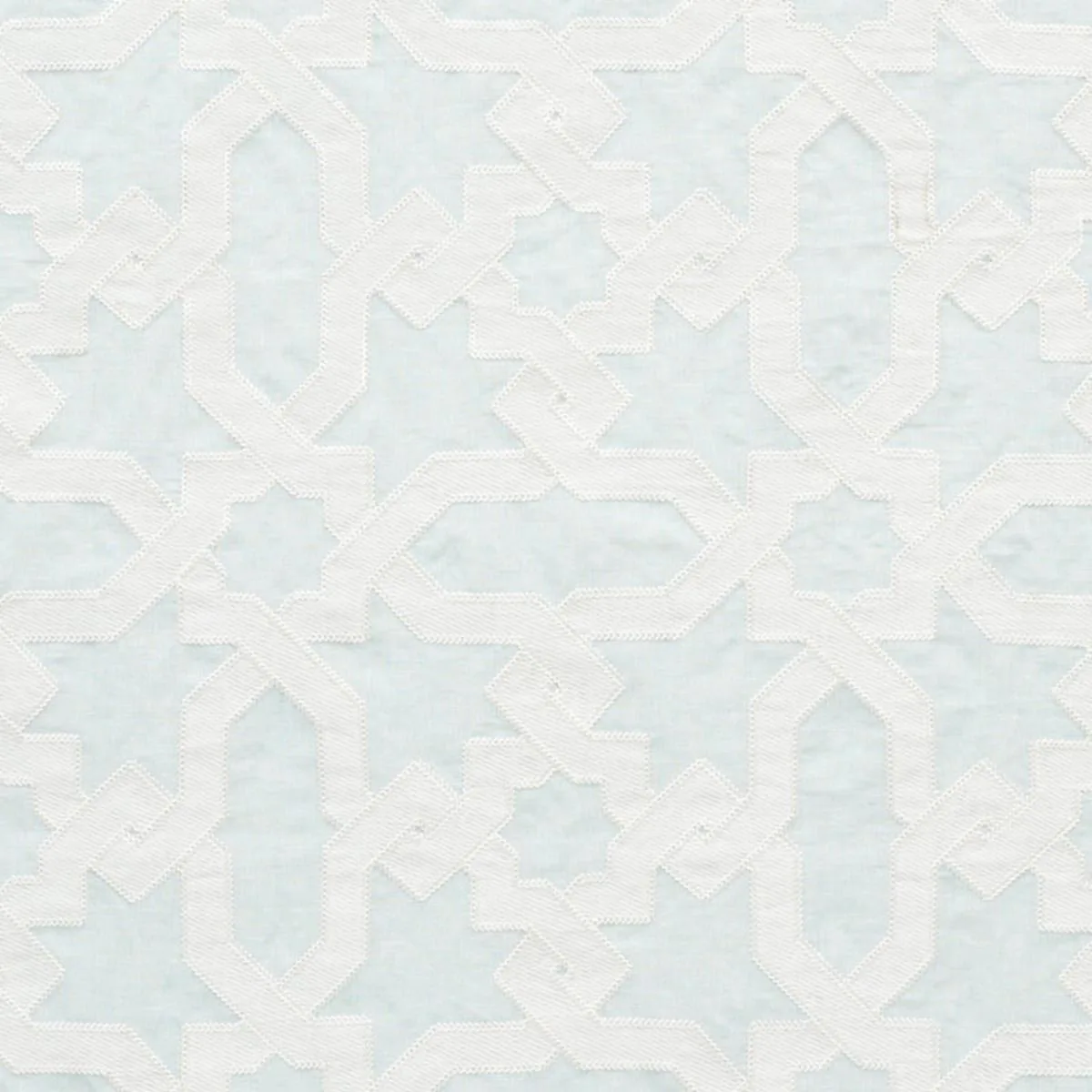 Schumacher 67573 Cordoba Embroidery Mist fabric swatch
