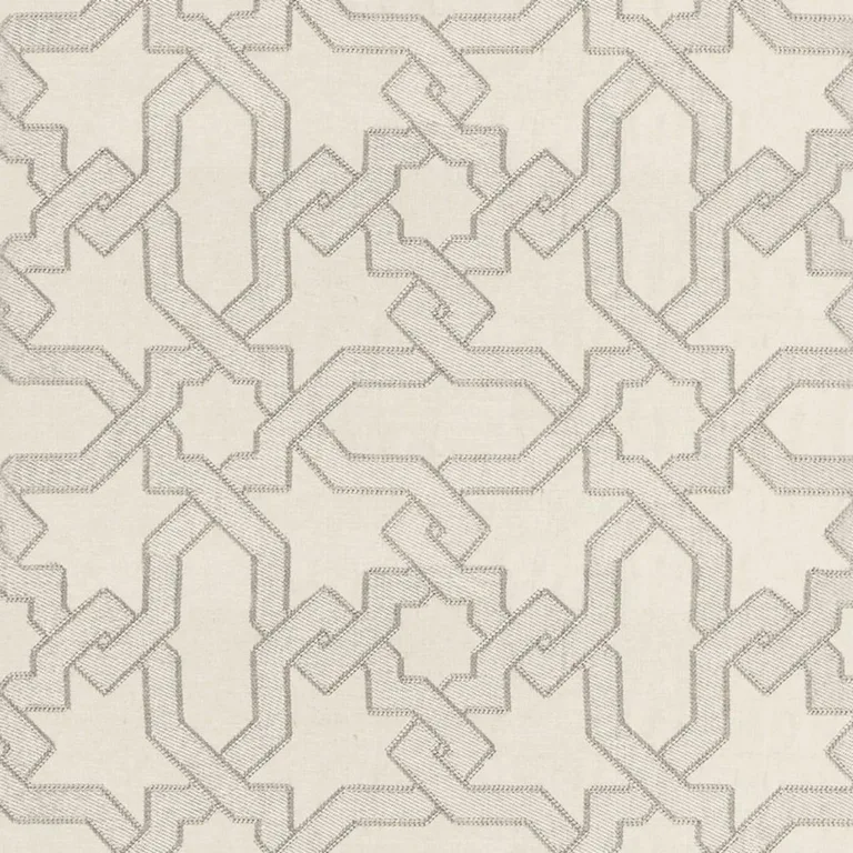 Schumacher 67572 Cordoba Embroidery Pearl fabric swatch