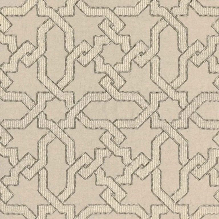 Schumacher 67571 Cordoba Embroidery Stone fabric swatch