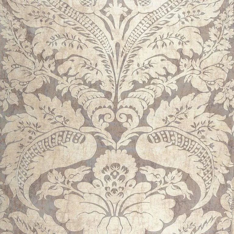 Schumacher 65871 Cordwain Damask Amethyst fabric swatch