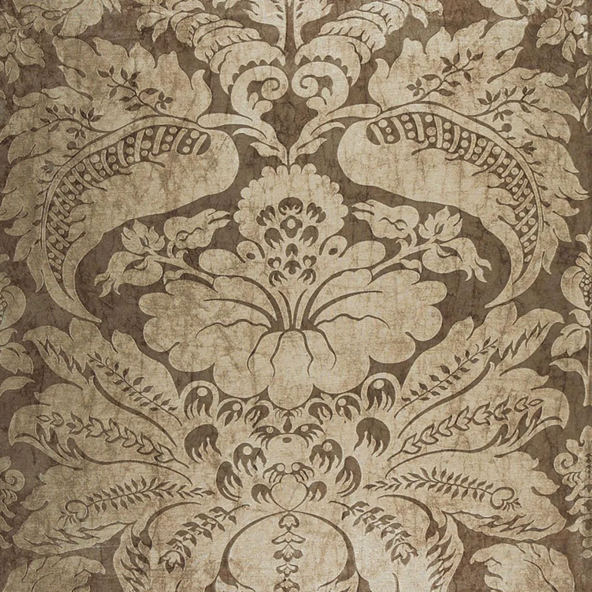 Schumacher 65870 Cordwain Damask Mica fabric swatch