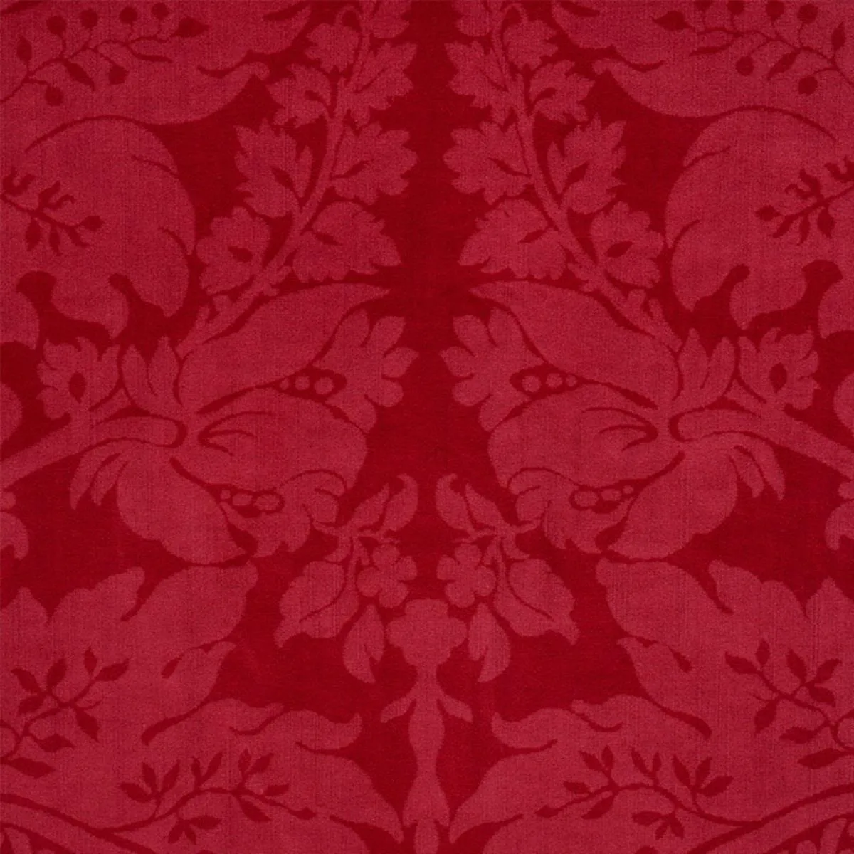 Schumacher 73952 Cordwain Velvet Red fabric swatch