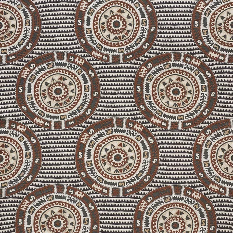 Schumacher 74471 Corfu Black Neutral fabric swatch