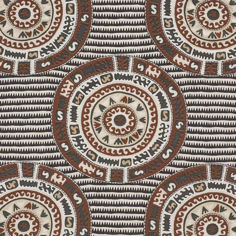 Schumacher 74471 Corfu Black Neutral fabric swatch