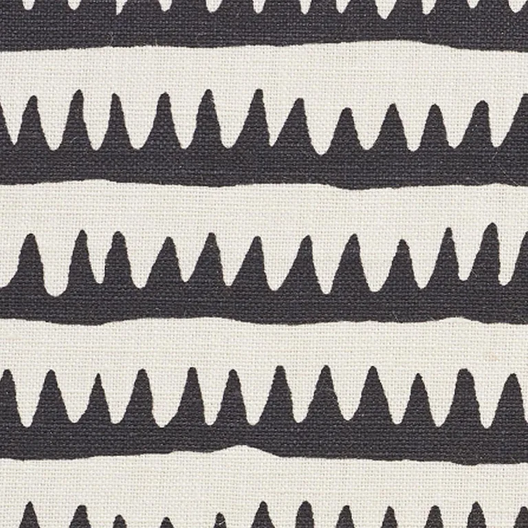 Schumacher 177971 Corfu Hand Printed Stripe Black fabric swatch