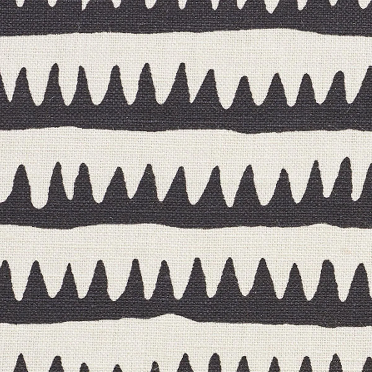 Schumacher 177971 Corfu Hand Printed Stripe Black fabric swatch