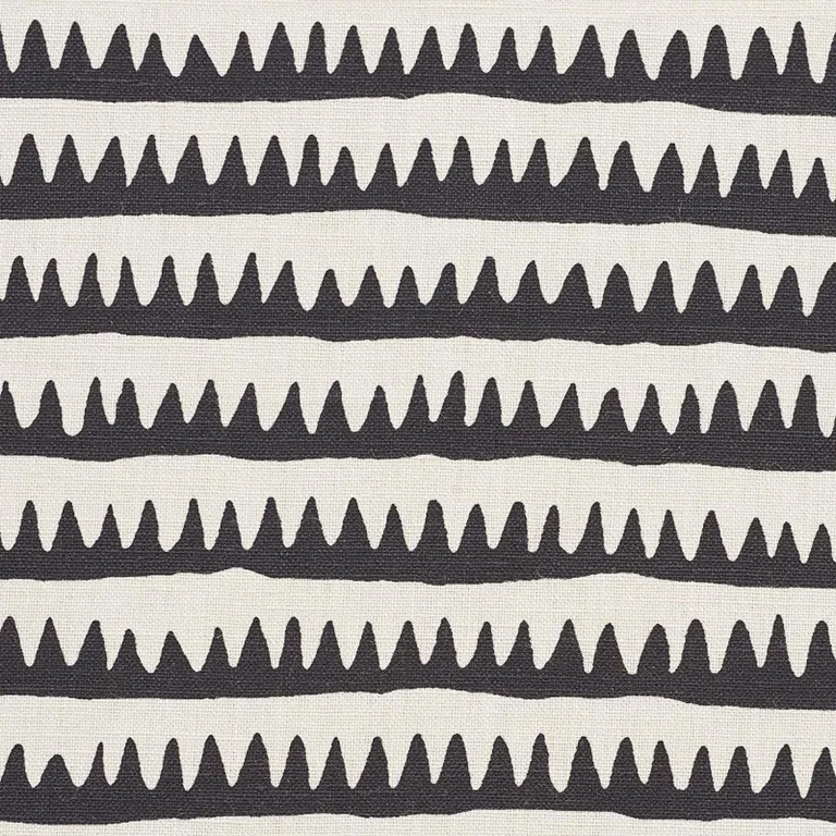 Schumacher 177971 Corfu Hand Printed Stripe Black fabric swatch