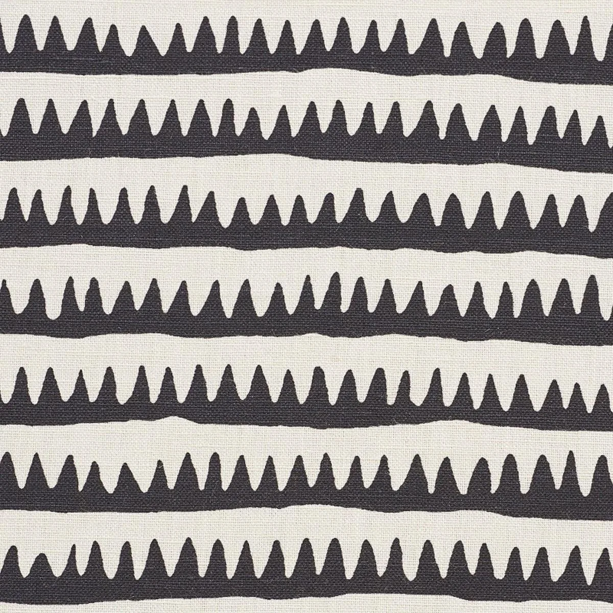 Schumacher 177971 Corfu Hand Printed Stripe Black fabric swatch