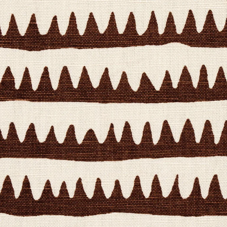 Schumacher 177973 Corfu Hand Printed Stripe Brown fabric swatch