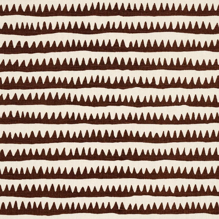 Schumacher 177973 Corfu Hand Printed Stripe Brown fabric swatch