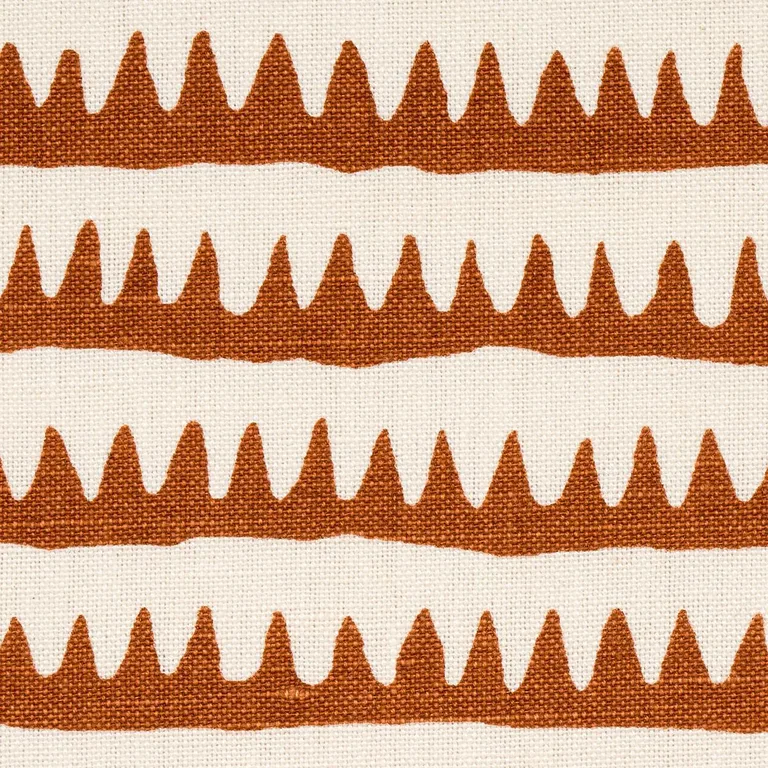 Schumacher 177974 Corfu Hand Printed Stripe Rust fabric swatch