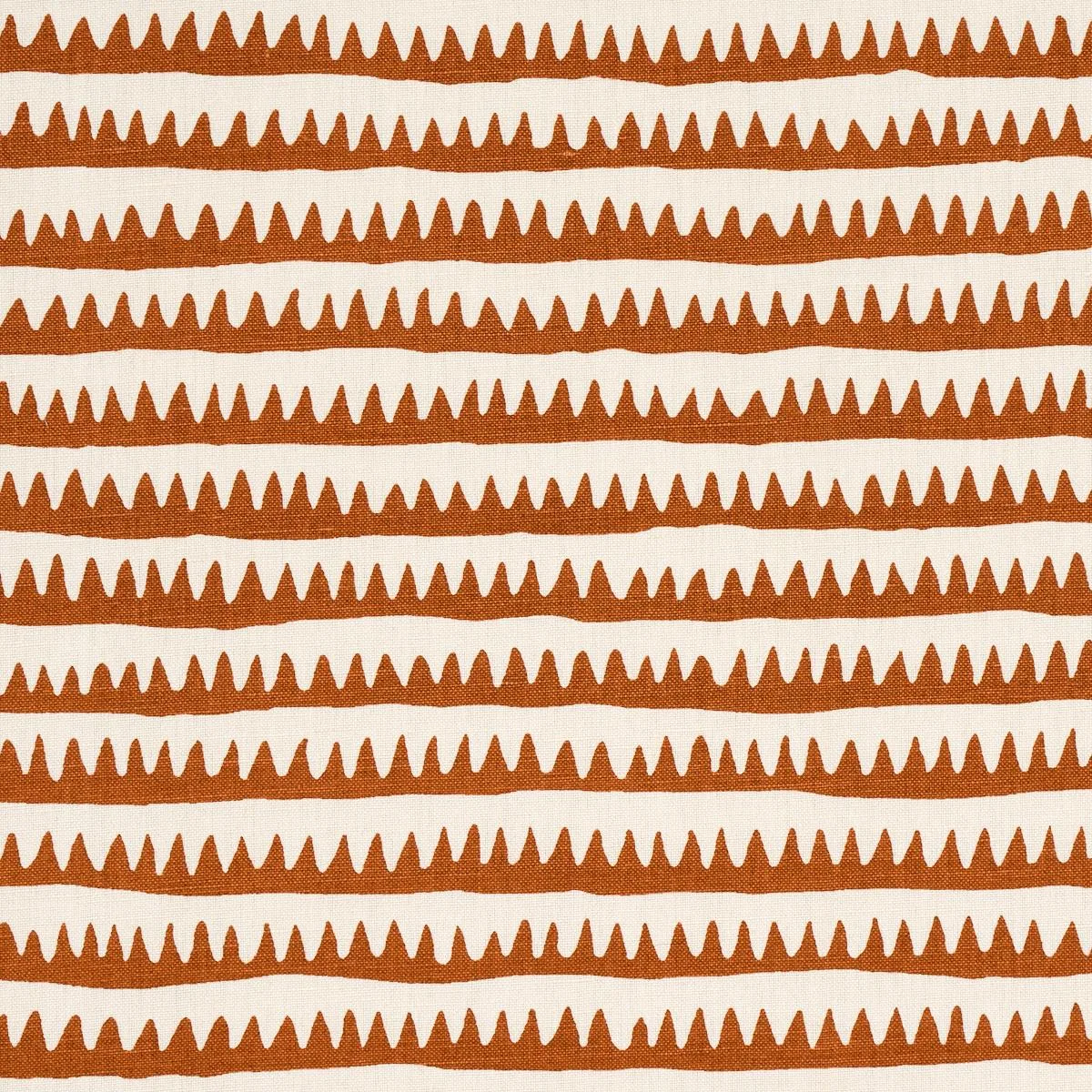 Schumacher 177974 Corfu Hand Printed Stripe Rust fabric swatch