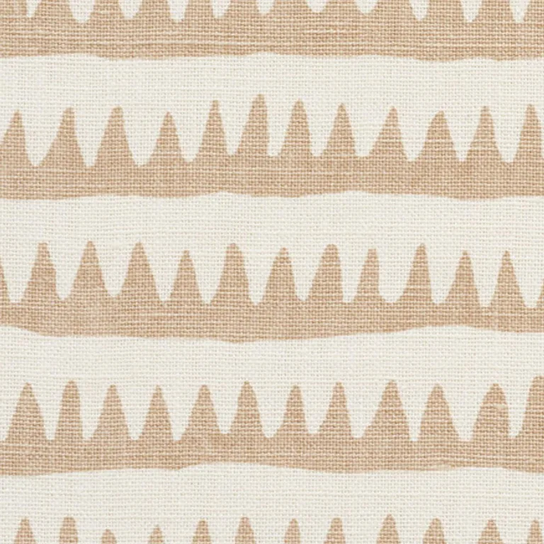 Schumacher 177972 Corfu Hand Printed Stripe Sand fabric swatch