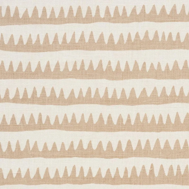 Schumacher 177972 Corfu Hand Printed Stripe Sand fabric swatch