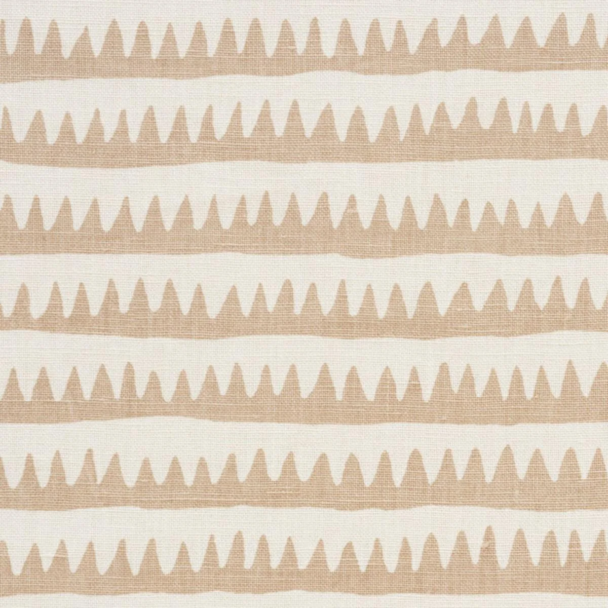 Schumacher 177972 Corfu Hand Printed Stripe Sand fabric swatch