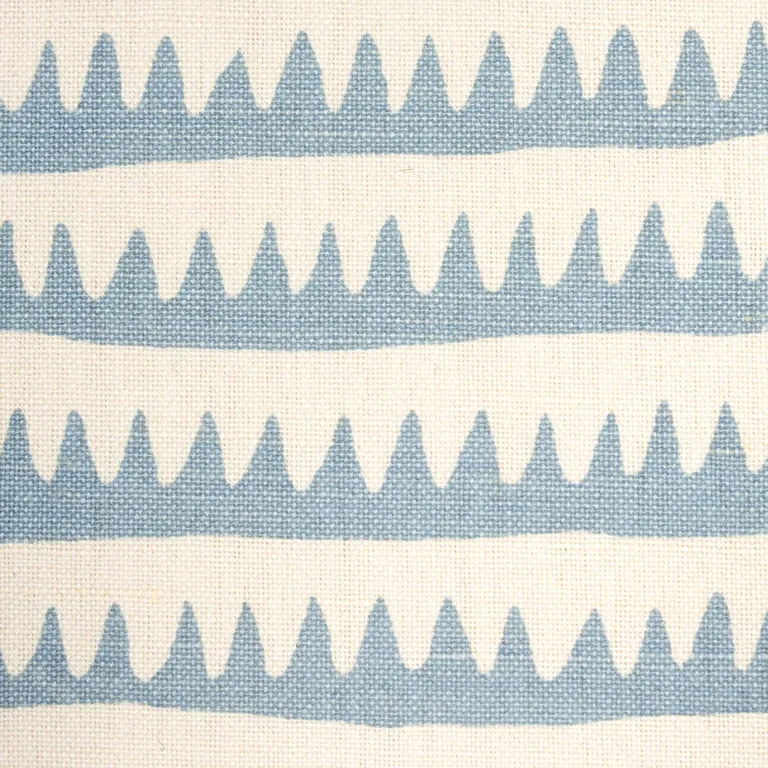 Schumacher 177975 Corfu Hand Printed Stripe Sky fabric swatch