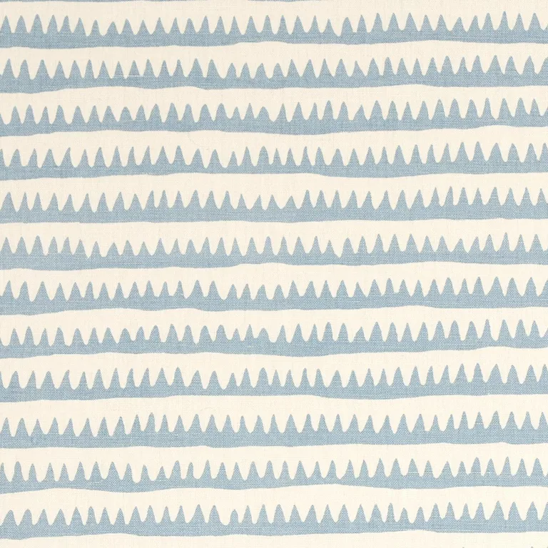 Schumacher 177975 Corfu Hand Printed Stripe Sky fabric swatch