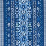 Schumacher 79680 Cosima Embroidery Blue Multi fabric swatch