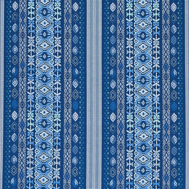 Schumacher 79680 Cosima Embroidery Blue Multi fabric swatch