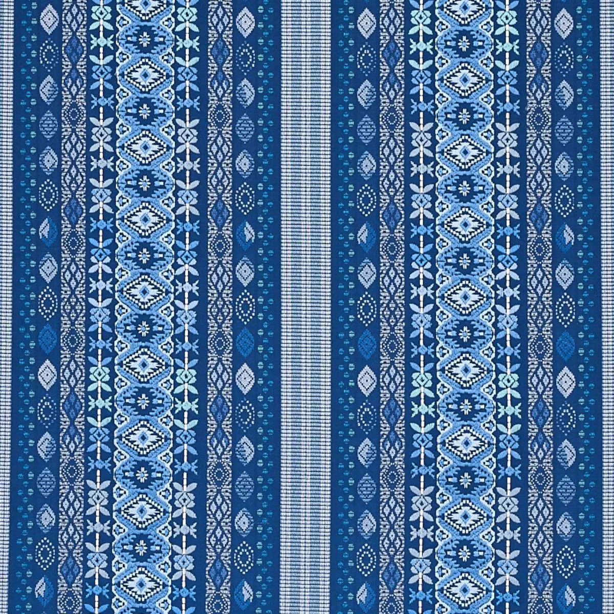 Schumacher 79680 Cosima Embroidery Blue Multi fabric swatch