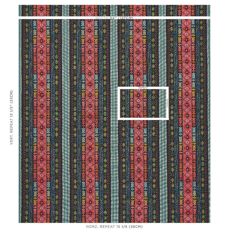 Schumacher 79681 Cosima Embroidery Carbon Multi fabric swatch