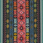 Schumacher 79681 Cosima Embroidery Carbon Multi fabric swatch