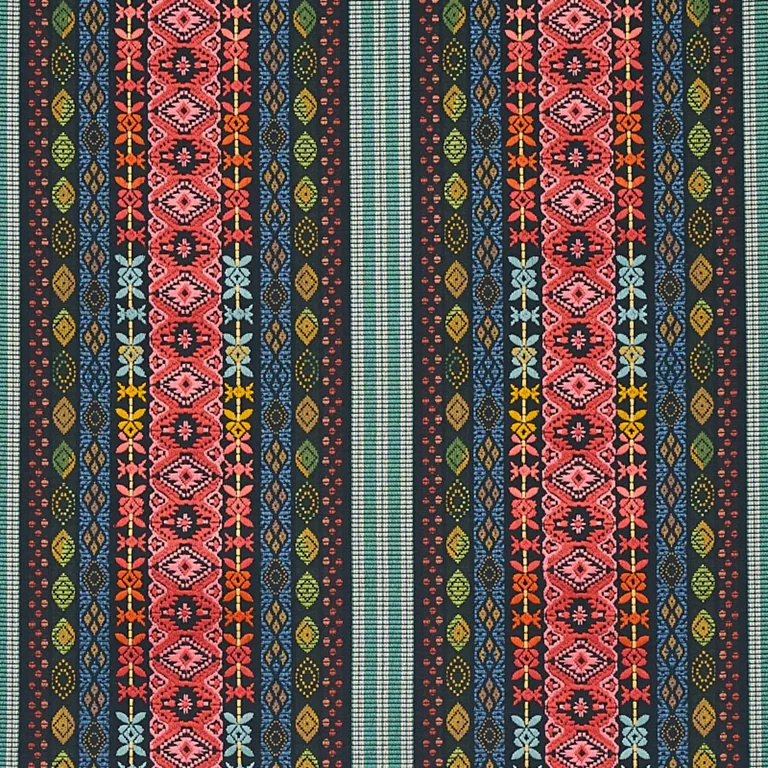 Schumacher 79681 Cosima Embroidery Carbon Multi fabric swatch
