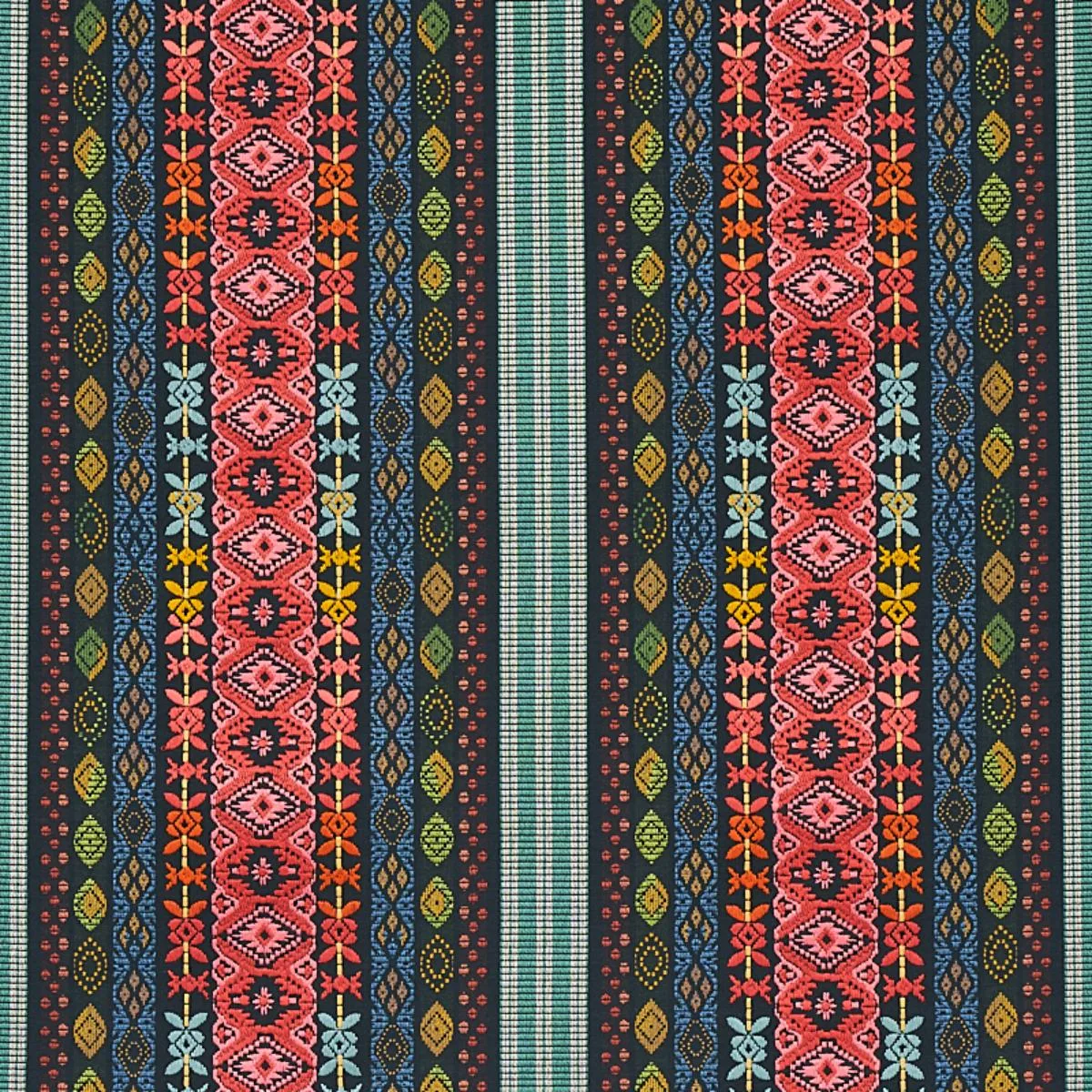 Schumacher 79681 Cosima Embroidery Carbon Multi fabric swatch