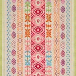 Schumacher 79682 Cosima Embroidery Pink Multi fabric swatch