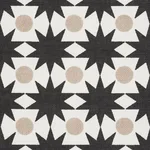 Schumacher 177063 Cosmos Black & Sand fabric swatch