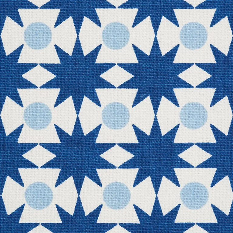 Schumacher 177060 Cosmos Blue fabric swatch