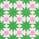Schumacher 177061 Cosmos Watermelon fabric swatch