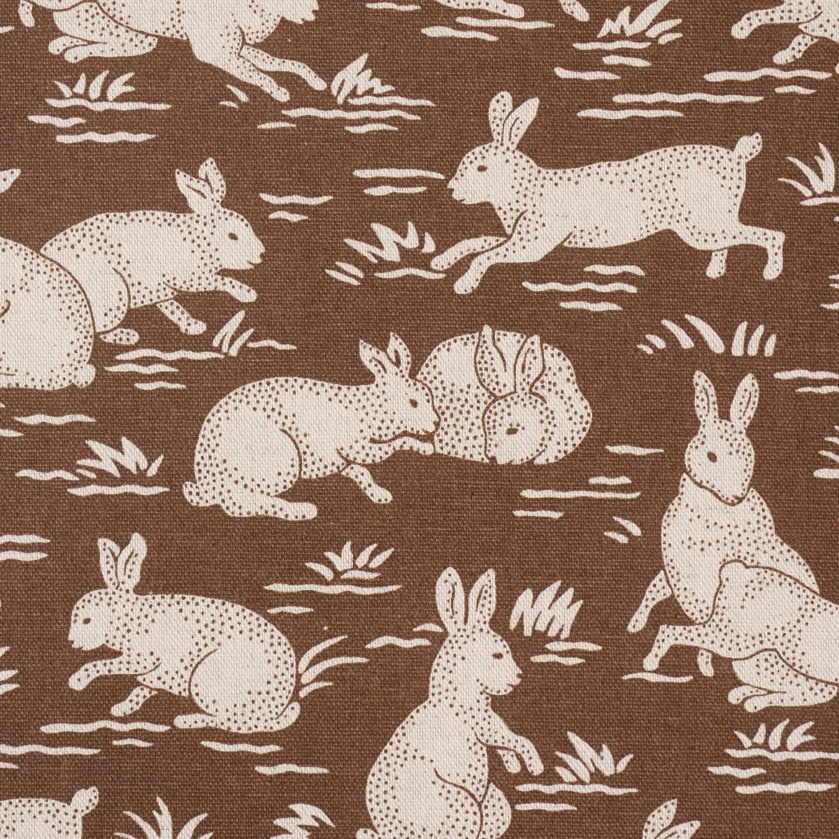 Schumacher 182241 Cottontails Chestnut fabric swatch