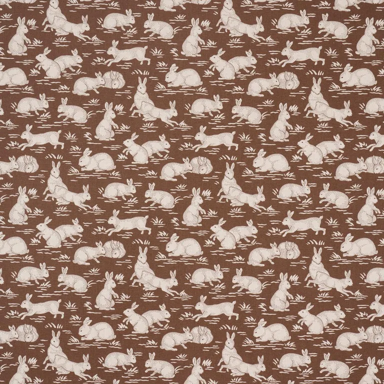 Schumacher 182241 Cottontails Chestnut fabric swatch