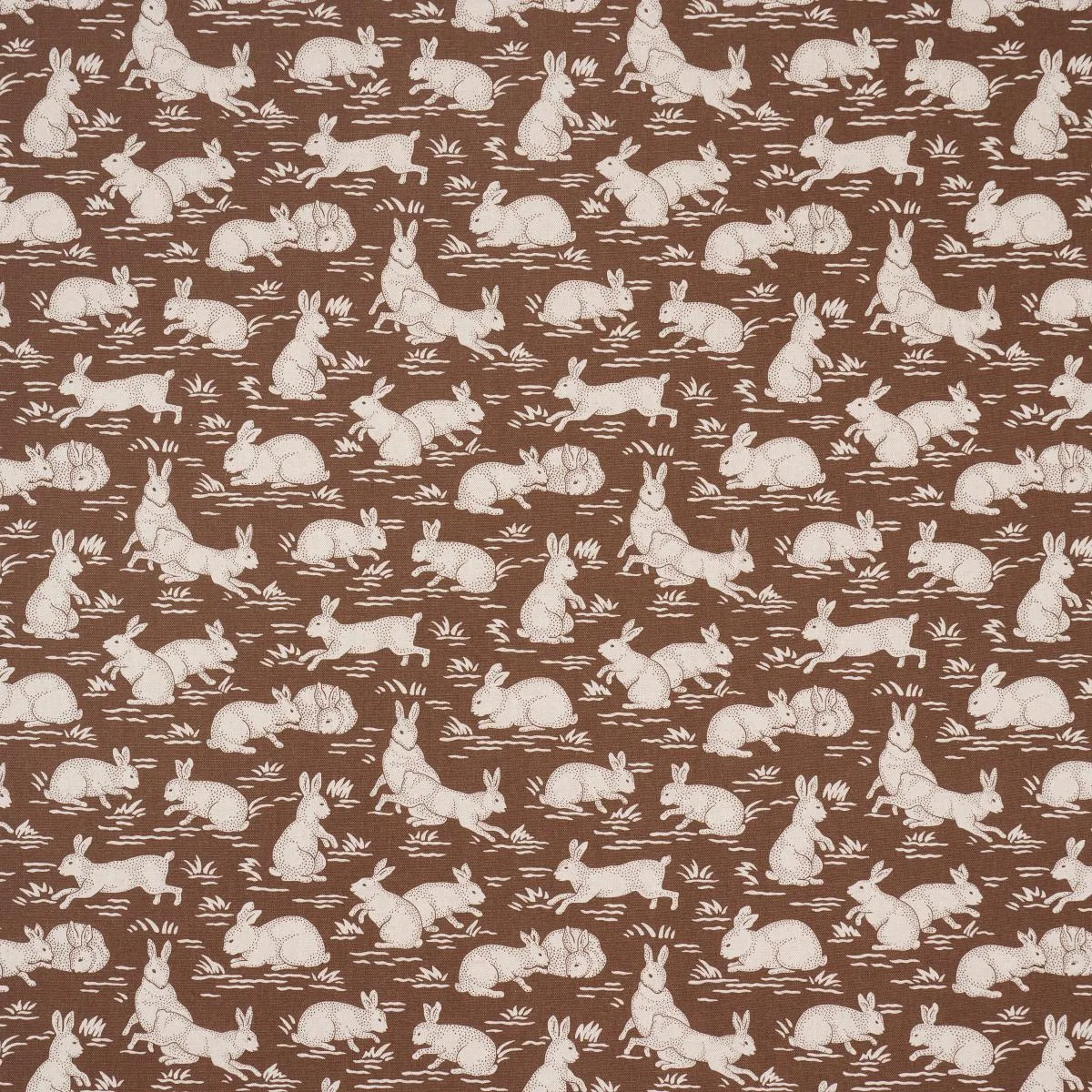 Schumacher 182241 Cottontails Chestnut fabric swatch