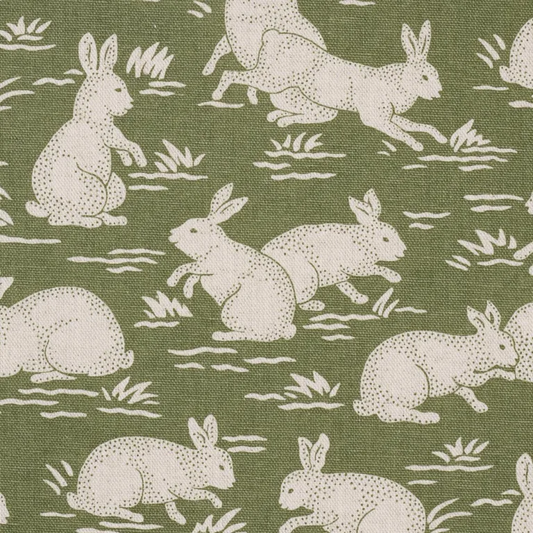 Schumacher 182240 Cottontails Moss fabric swatch