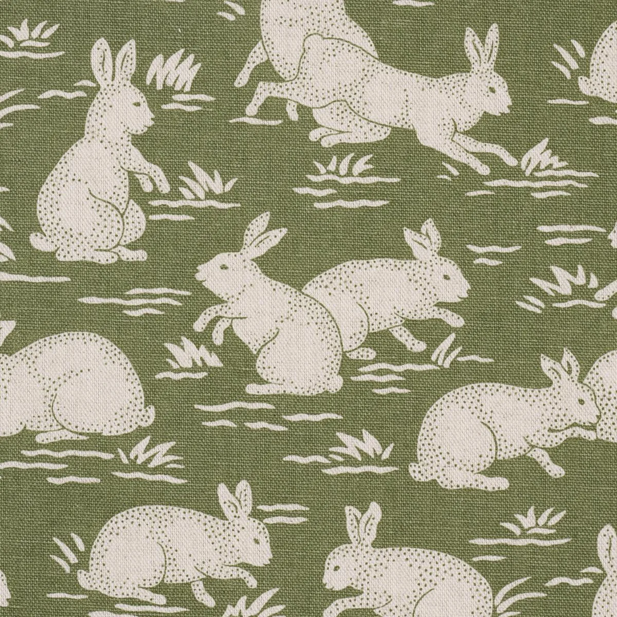 Schumacher 182240 Cottontails Moss fabric swatch