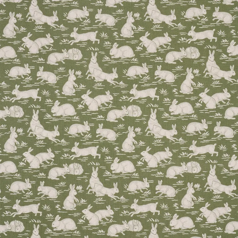 Schumacher 182240 Cottontails Moss fabric swatch