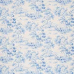 Schumacher 182962 Countryside Morning Blue And White fabric swatch