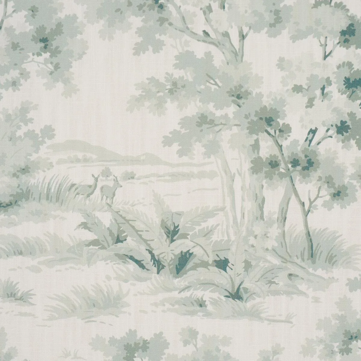 Schumacher 182960 Countryside Morning Green fabric swatch