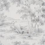 Schumacher 182961 Countryside Morning Grey fabric swatch