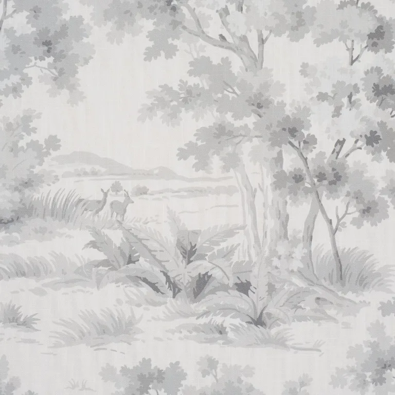 Schumacher 182961 Countryside Morning Grey fabric swatch
