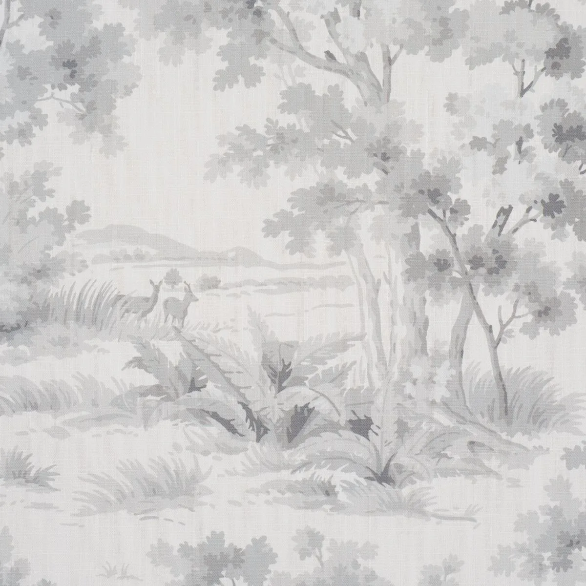 Schumacher 182961 Countryside Morning Grey fabric swatch