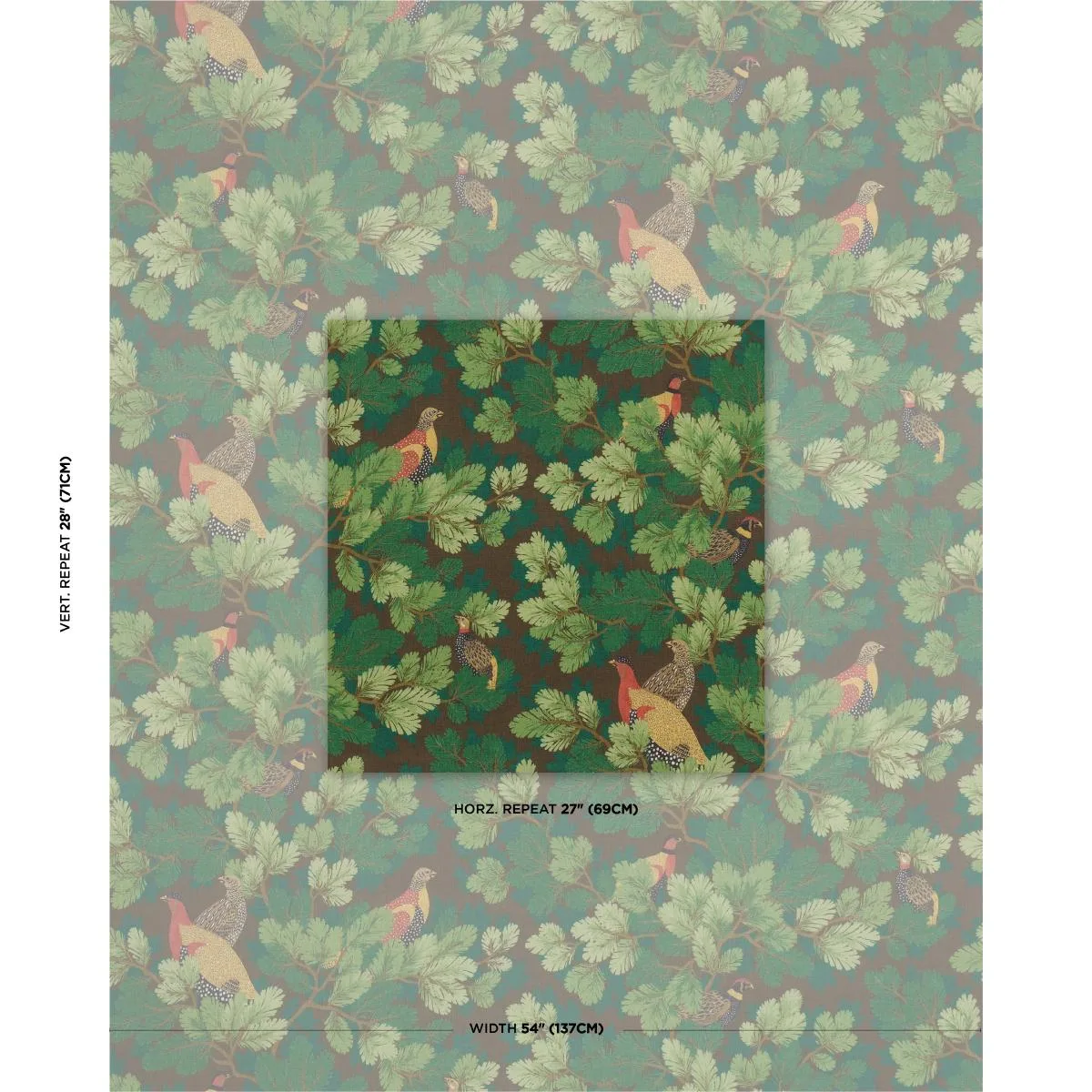 Schumacher 182251 Covey Hedge Chestnut fabric swatch