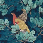 Schumacher 182252 Covey Hedge Midnight fabric swatch