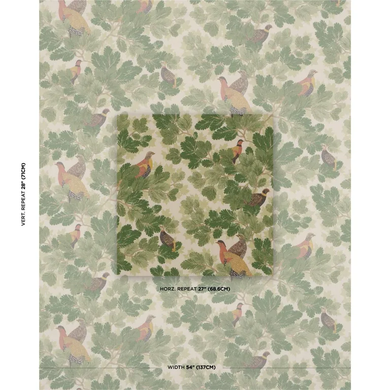 Schumacher 182250 Covey Hedge Pine fabric swatch