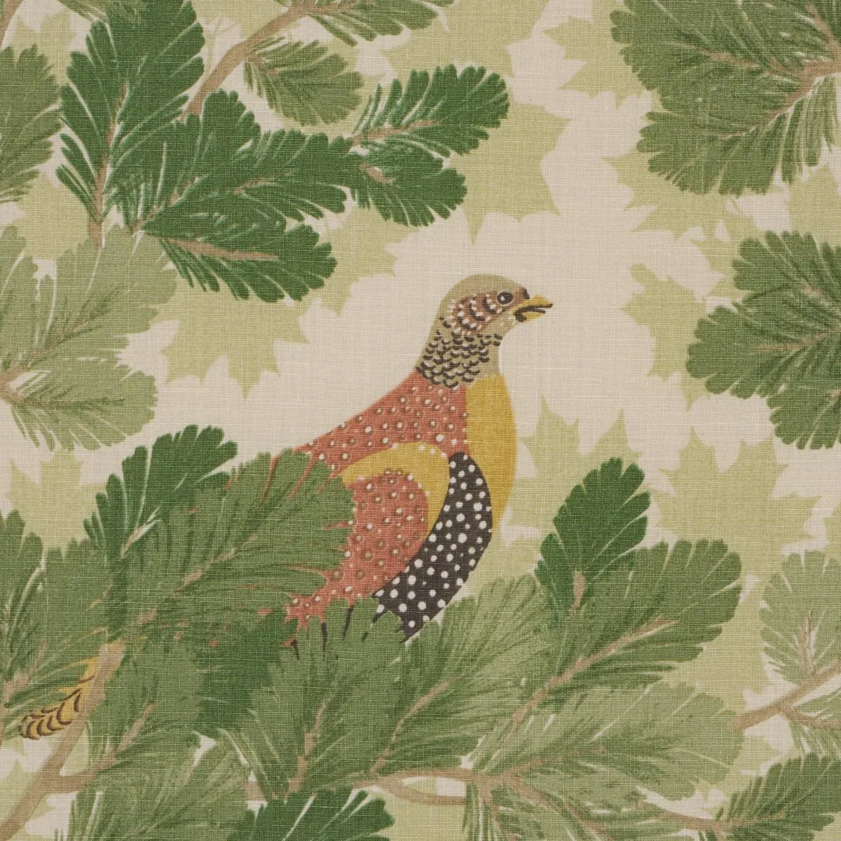 Schumacher 182250 Covey Hedge Pine fabric swatch