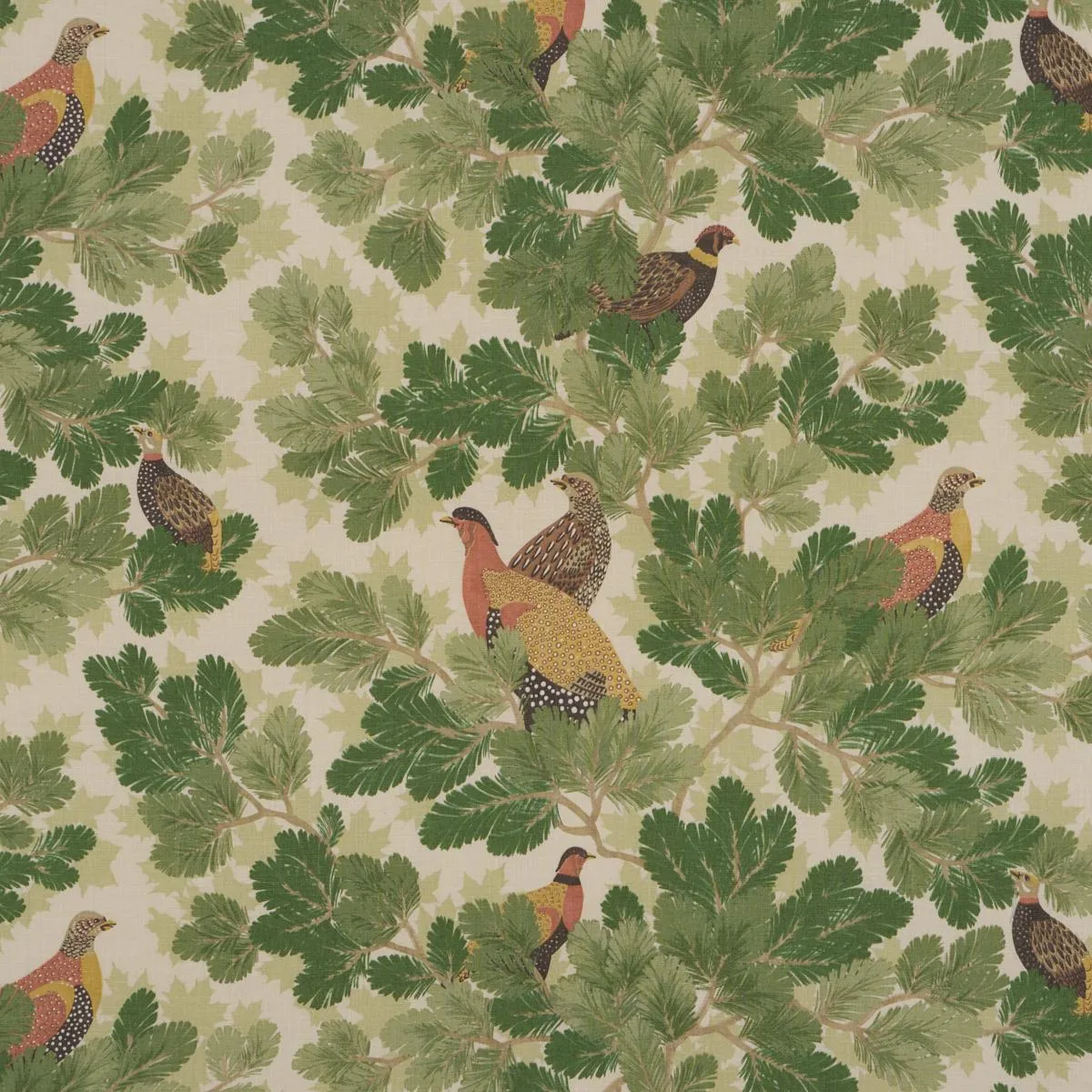 Schumacher 182250 Covey Hedge Pine fabric swatch